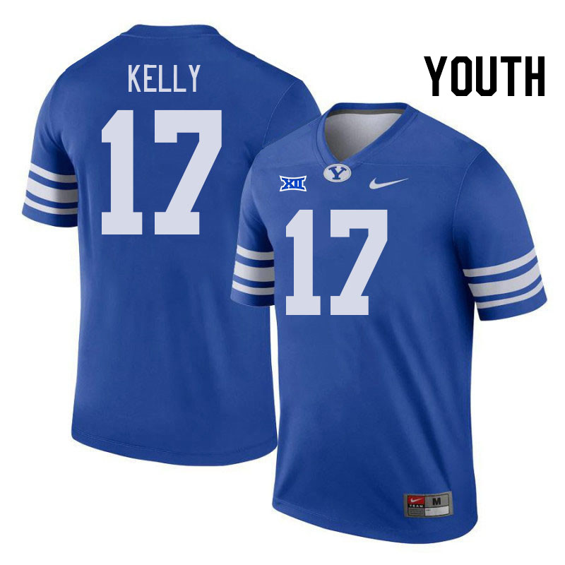 Youth #17 Jack Kelly BYU Cougars College Football Jerseys Stitched Sale-Royal